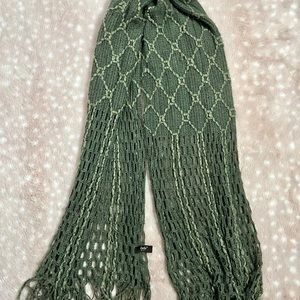 green soft knit scarf